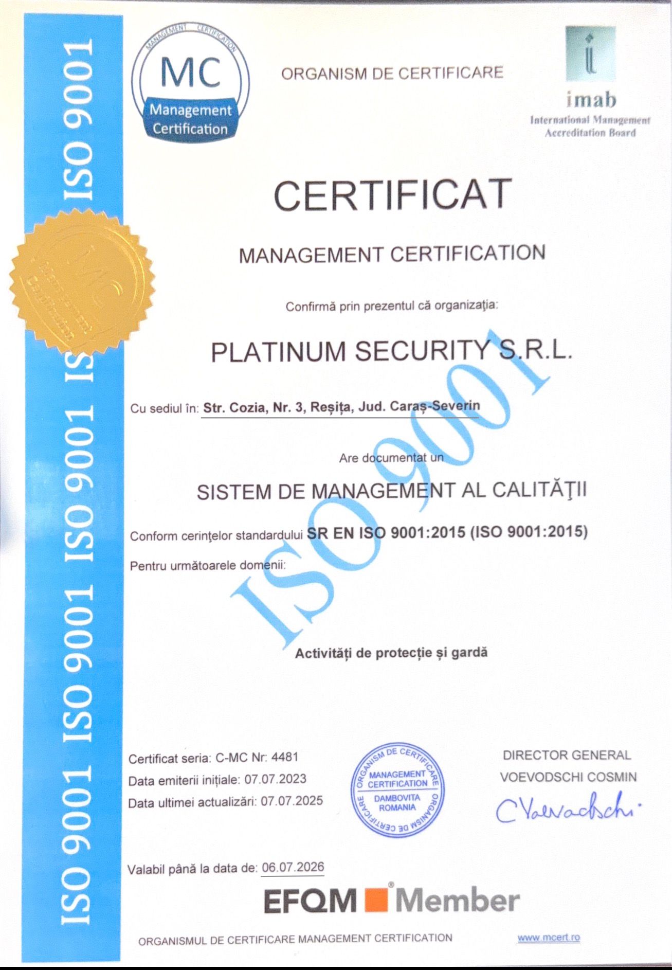 Certificat ISO